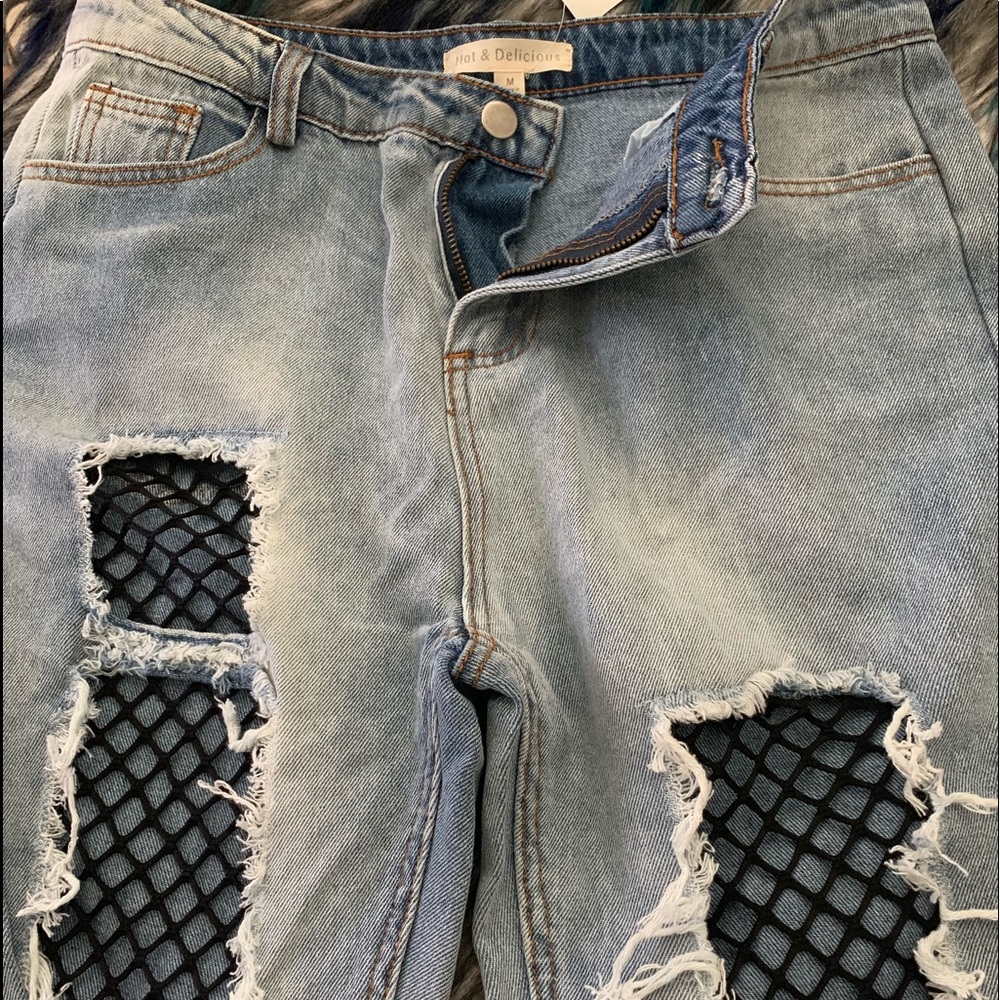 Hot & Delicious fishnet style jeans